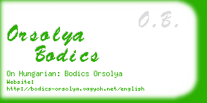 orsolya bodics business card